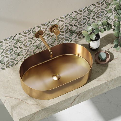 ACCIAIO INOSSIDABILE Lavabo da appoggio Rose Gold