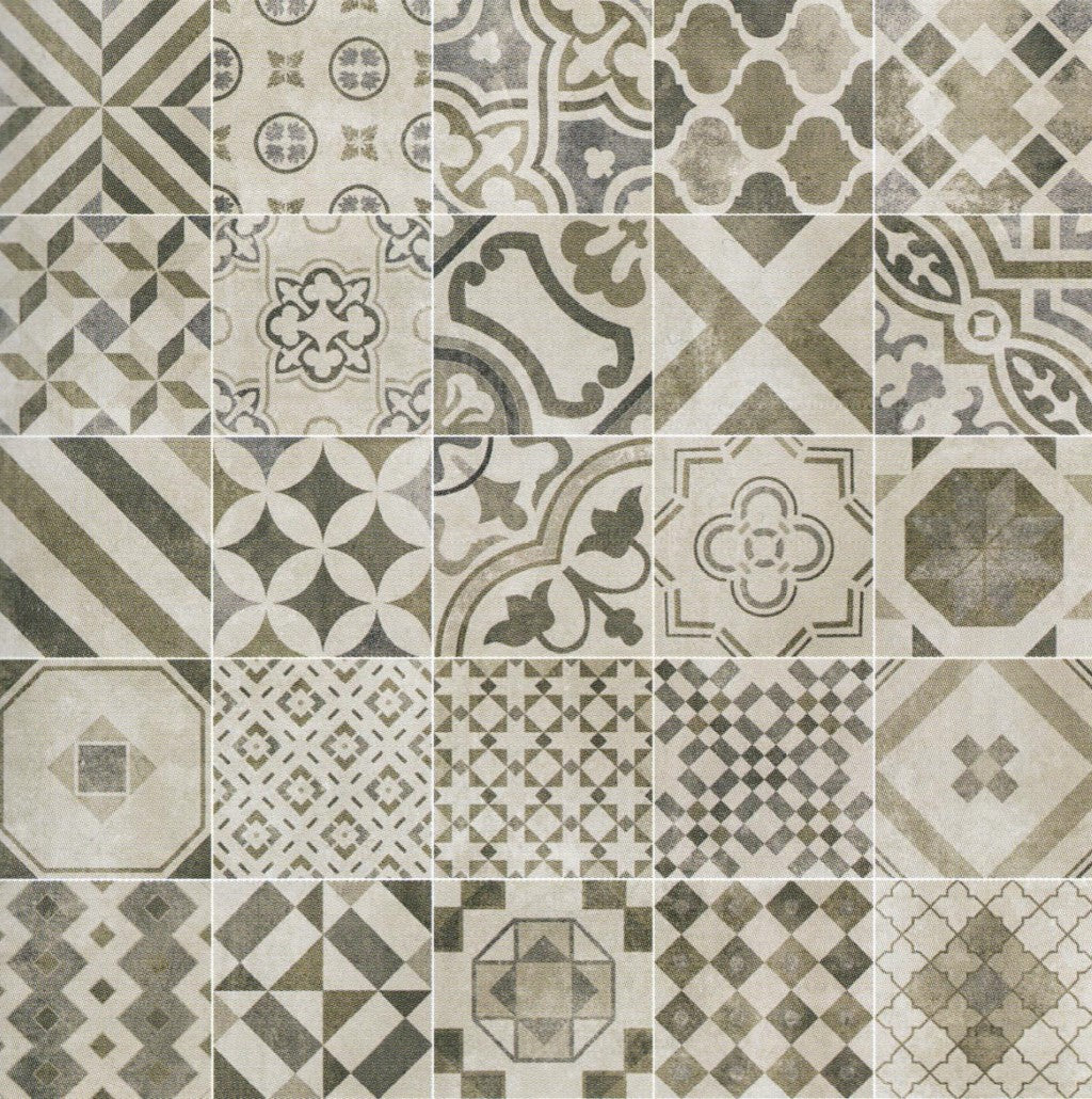 Cementine Mix Black & White 20x20