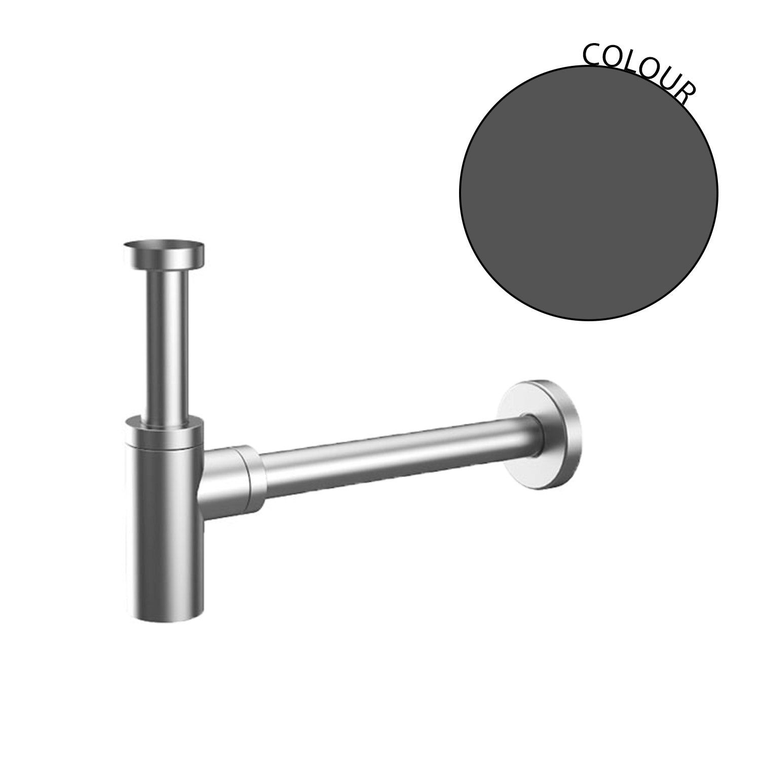 Sifone a bottiglia in ottone Gun Metal, PVD