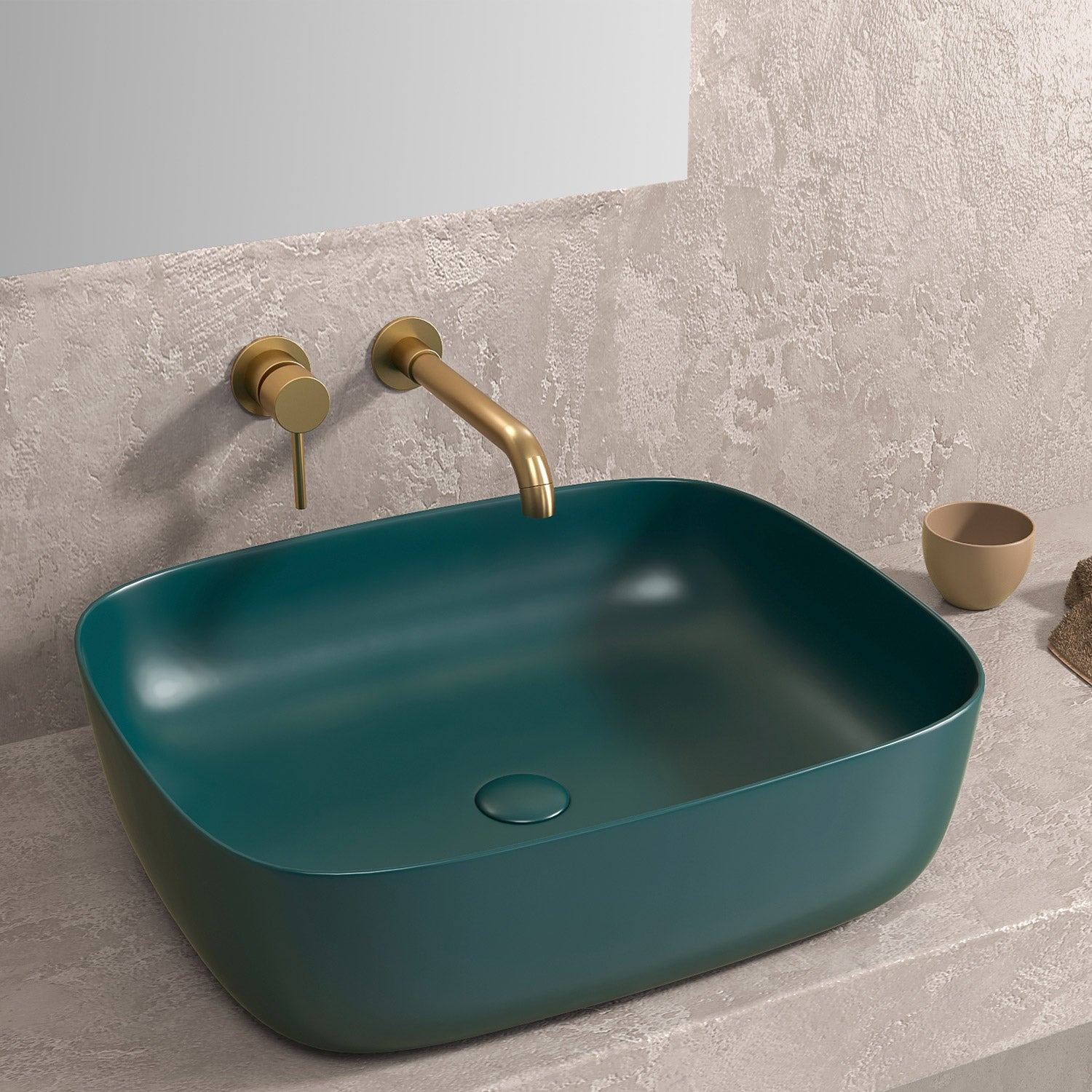 Lavabo da appoggio Verde Opaco