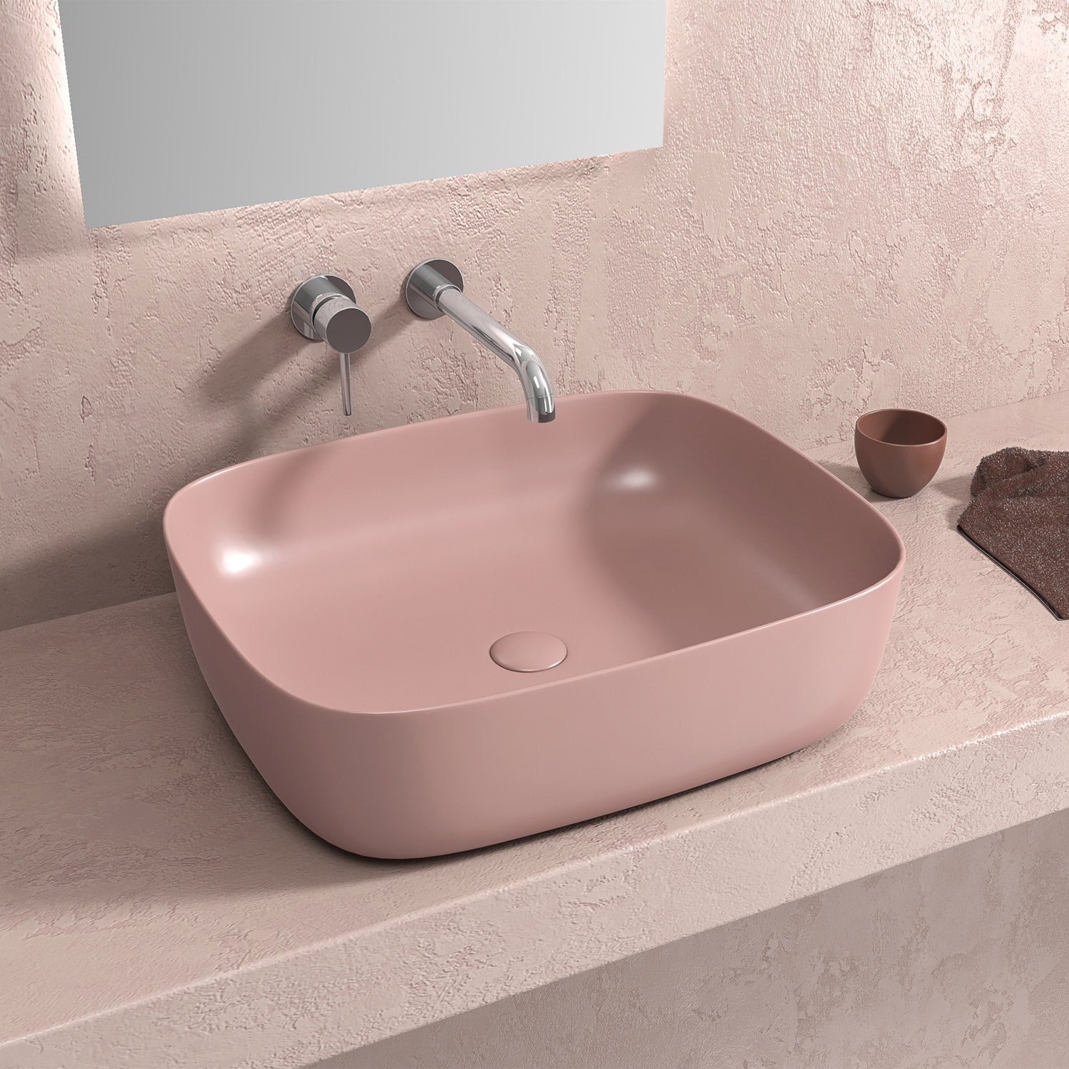 Lavabo da appoggio Rosa Opaco