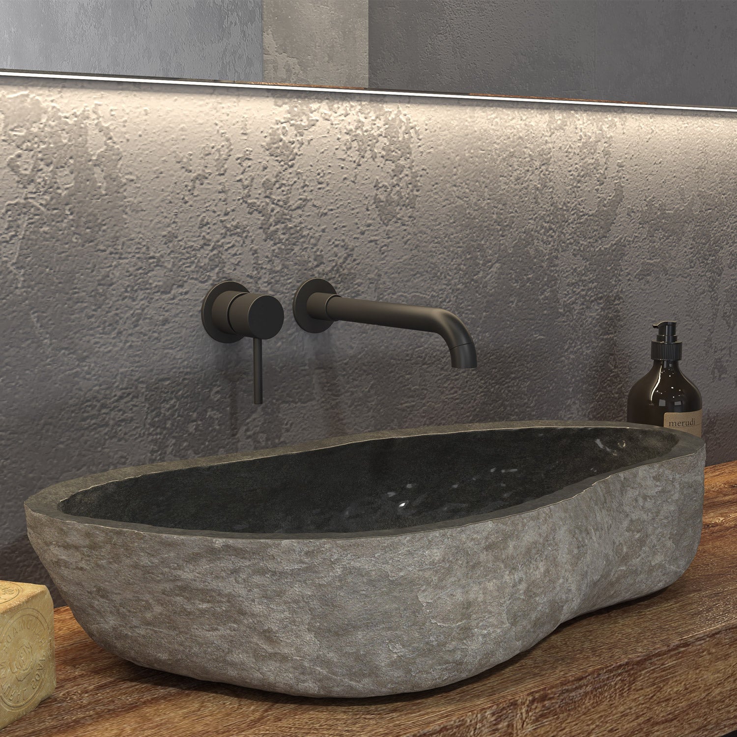 Lavabo da appoggio in onice Grey