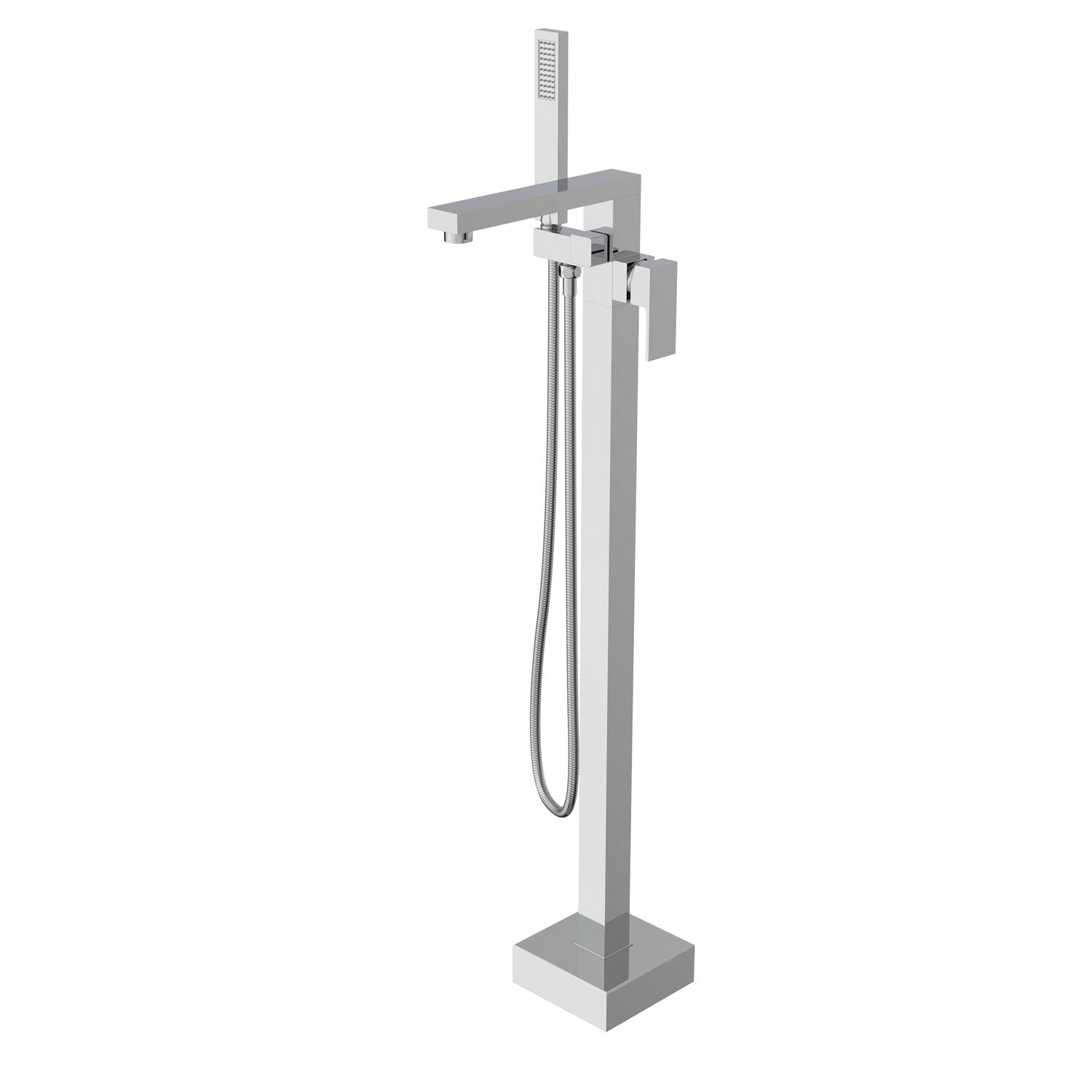 Miscelatore da terra Cartuccia ceramica Doccetta Flessibile INOX 150cm Cromo