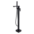 Miscelatore da terra Cartuccia ceramica Doccetta Flessibile INOX 150cm Nero Opaco
