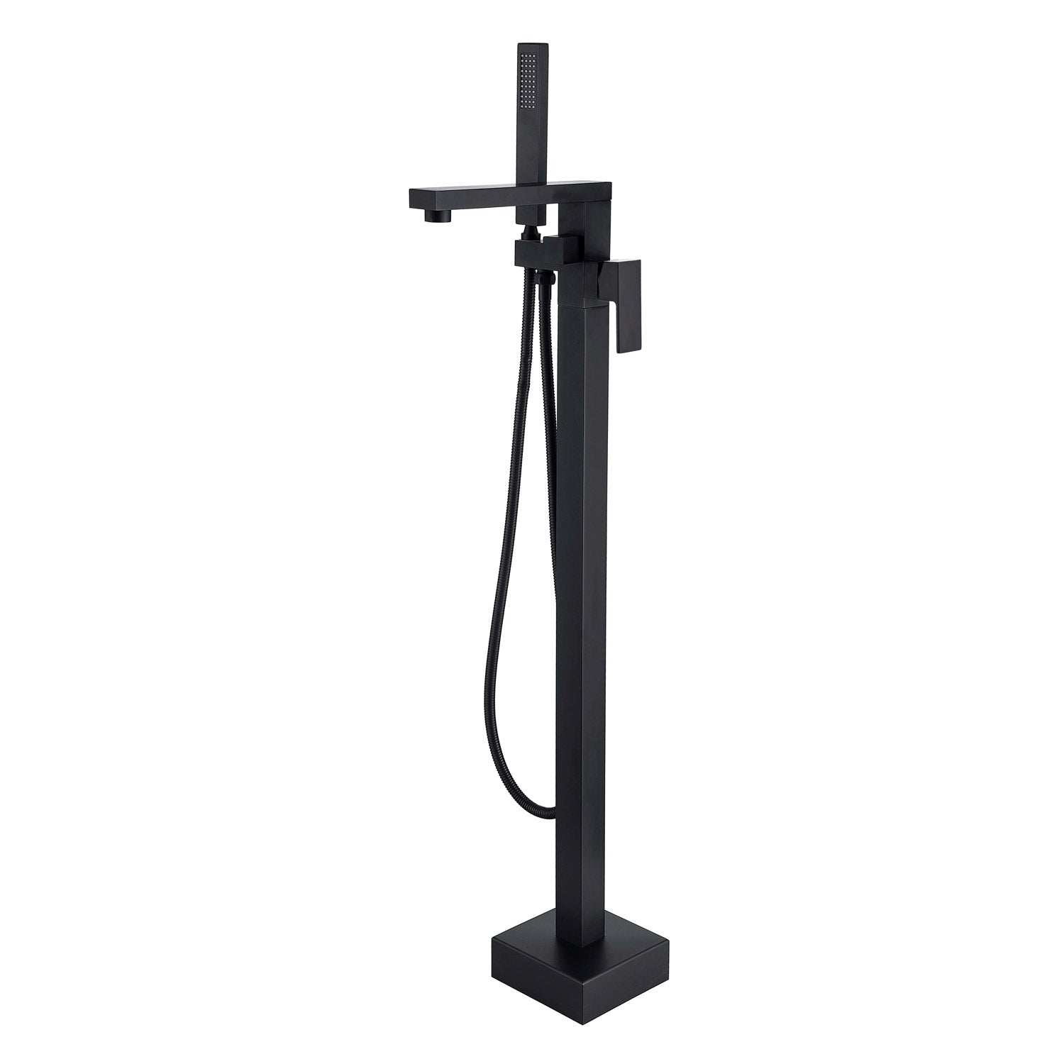 Miscelatore da terra Cartuccia ceramica Doccetta Flessibile INOX 150cm Nero Opaco