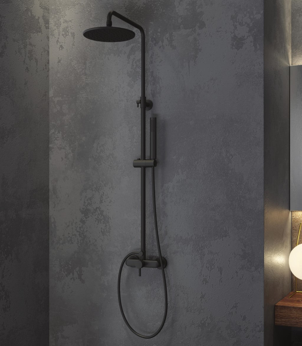 Artemis Nero colonna doccia CF031M con miscelatore doccia fissa