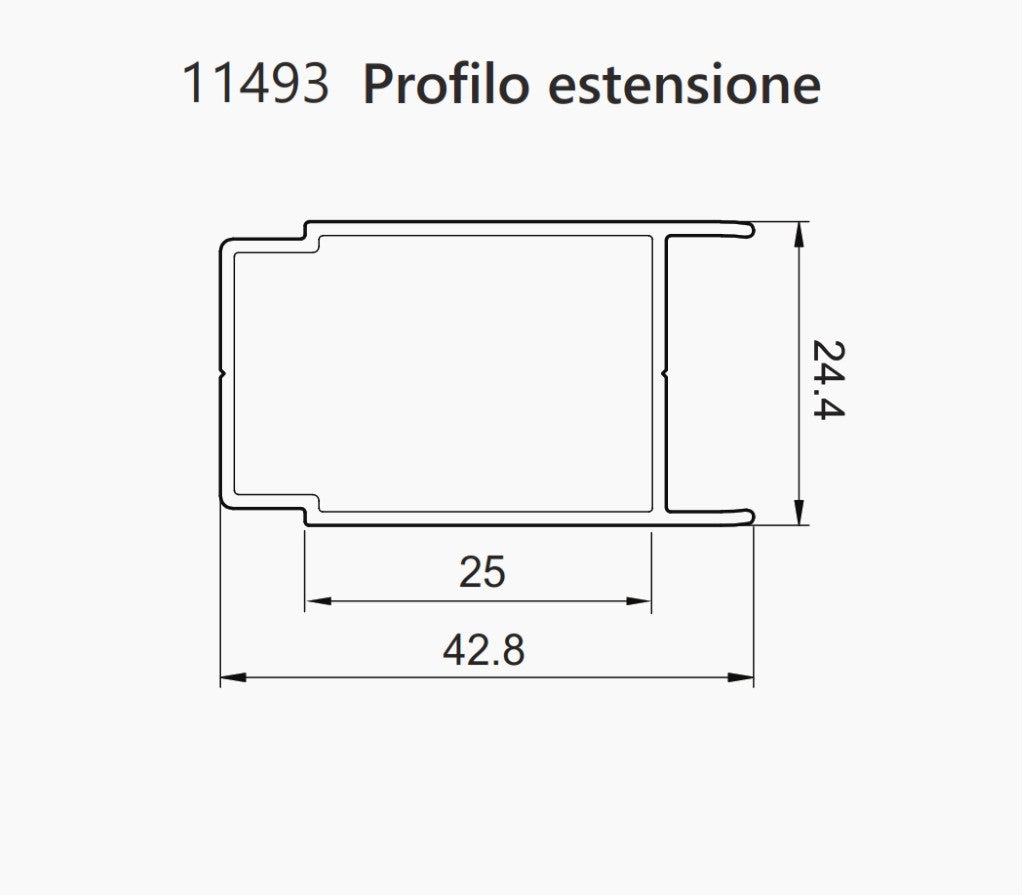 Profilo estensione (+25mm 11493)
